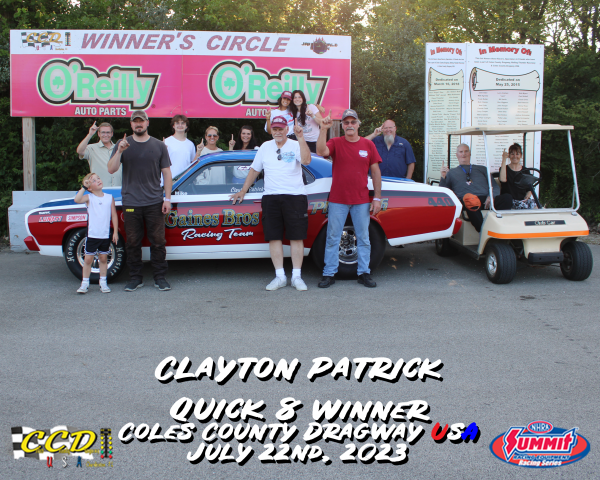 Clayton Patrick Q8 Win July 22, 2023