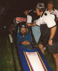 Bob suiting up his is Dragster