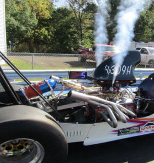 Denny nitrous purge before a run down the famed 1/8 mile