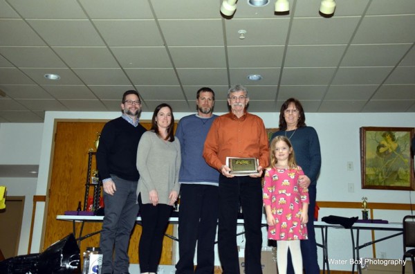 Jim Falbe & Family receiving his Hall of Fame Induction Plaque